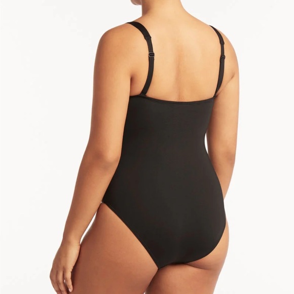 SEA LEVEL SWIM AUSTRALIA eco essentials square neck underwire one piece swimsuit - Picture 7 of 12